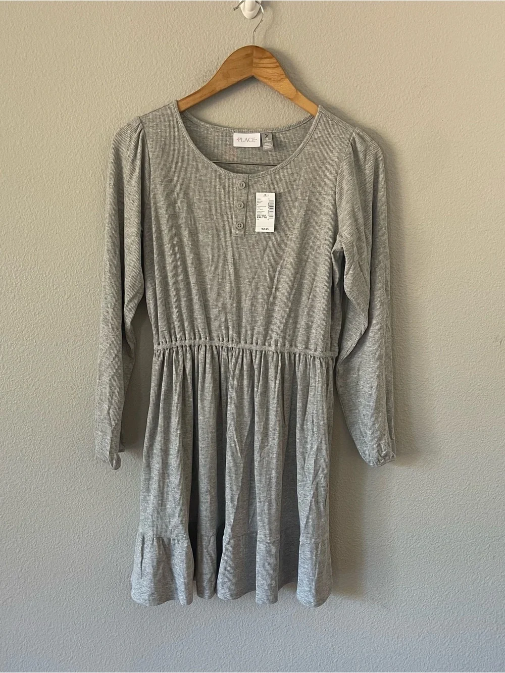 The Children’s Place Girls Tiered Dress - Gray Size 16 NWT